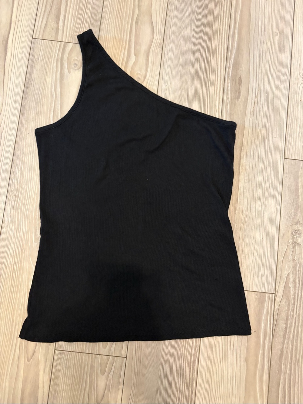 A New Day Black One-Shoulder Tank Top